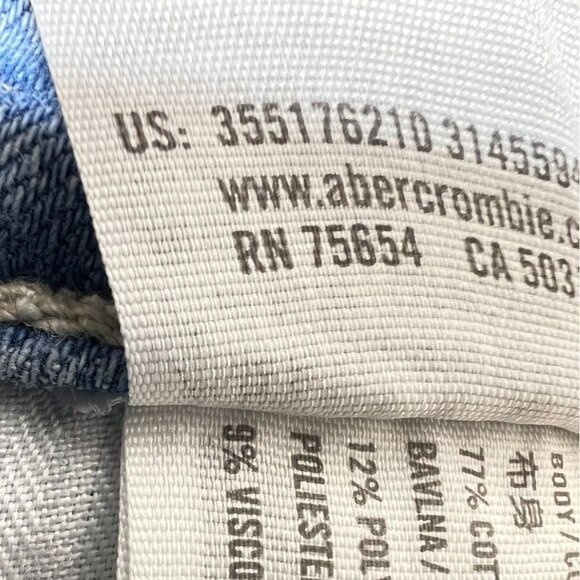 Hollister Junior High-Rise Flare Jeans 3R Blue Denim Light Wash Stretch Slit - Picture 3 of 10